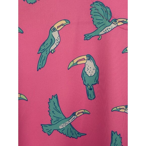 Chubbies Toucan Performance Polo Shirt Men’s L Pink Short Sleeve Stretch Golf - Picture 6 of 14